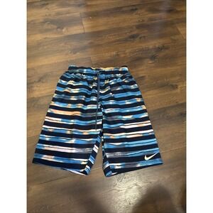 Nike Vital Volley Shorts Board Shorts Swim Trunks Blue Striped Men's Medium